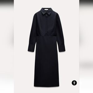 BNWT - Navy Zara Poplin Shirt Dress